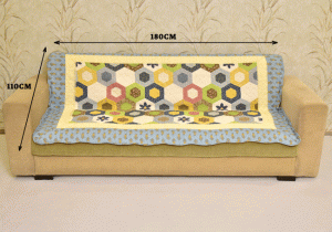 Multicolored Hexagon design Blue Sujni/Sofa Cover - Image 4