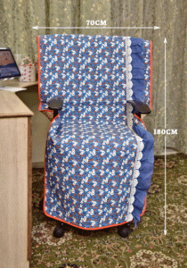 Basic and Dainty Blue-Grey Sujni/Chair Cover - Image 2