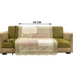 Classy Contemporary Floral Light Brown Quilted Sofa Cover/ Sujni - 136 - Image 2