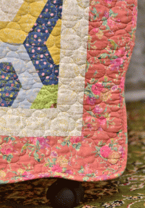 Multicolored Hexagon design Pink Sujni/Chair cover - Image 3