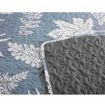 King Size Quilt Set, 3-Piece Lightweight Soft Bedspread Coverlet (104x90 in) with 2 Pillow Shams (20x36 in) for All Season, Leaf Print - Image 4
