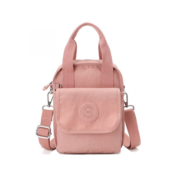 Mindesa Nylon Bag Handbag Crossbody Bag No. 8763 Pink