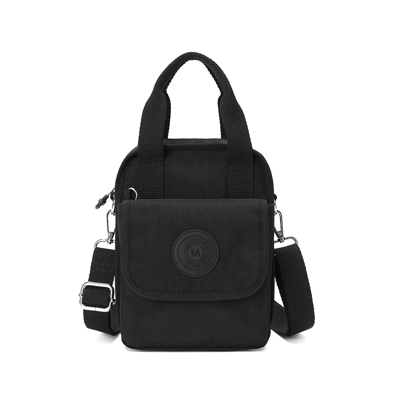 IMG_2665 Mindesa Nylon Bag Handbag Crossbody Bag No. 8763 Black - Image 1