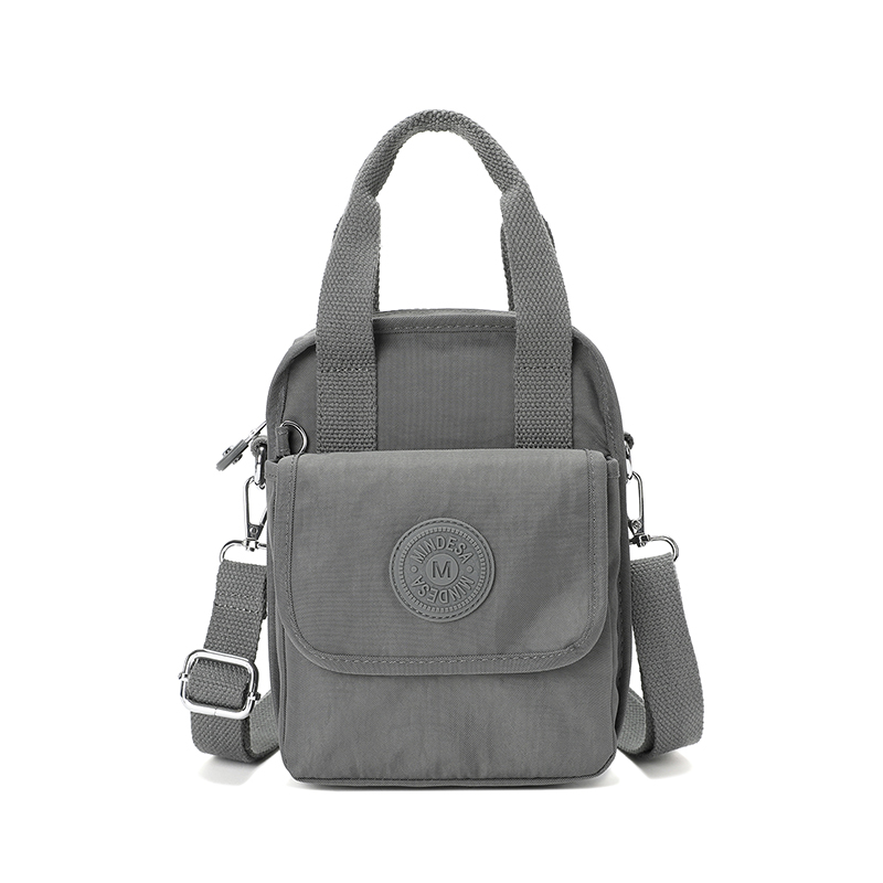 IMG_2666 Mindesa Nylon Bag Handbag Crossbody Bag No. 8763 Dark Grey - Image 1