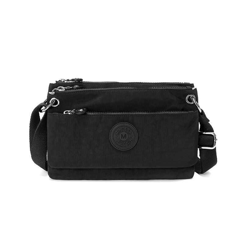 IMG_2684 Mindesa Nylon High Quality Best Fashion Bag Crossbody Bag Sling Bag Waterproof 8762 Black - Image 1