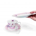 MGeezz Blush Blossom Ceramic Tea Cup, Saucer & Plate Set – Butterfly Floral Design With Premium Gift Box - Image 3