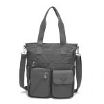 Mindesa High Quality Nylon Best Fashion Bag Handbag Shoulder Bag Crossbody Bag Waterproof 8764 Dark Grey