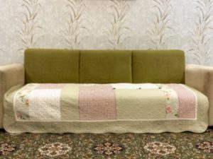 Classy Contemporary Floral Light Brown Quilted Sofa Cover/ Sujni - 136 - Image 7