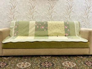Classy Contemporary Floral Green Quilted Sofa Cover/ Sujni � 137 - Image 3
