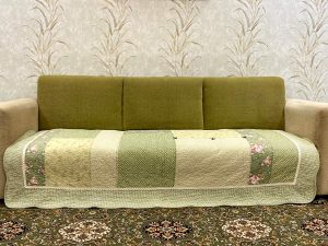Classy Contemporary Floral Green Quilted Sofa Cover/ Sujni � 137 - Image 4
