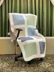 Classy Contemporary Patterned Checkered Green Quilted Chair Cover/ Sujni