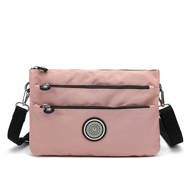 IMG_6965 Mindesa Crossbody Bag Convenient Bag Portable Nylon Bag No. 8661 Pink - Image 1