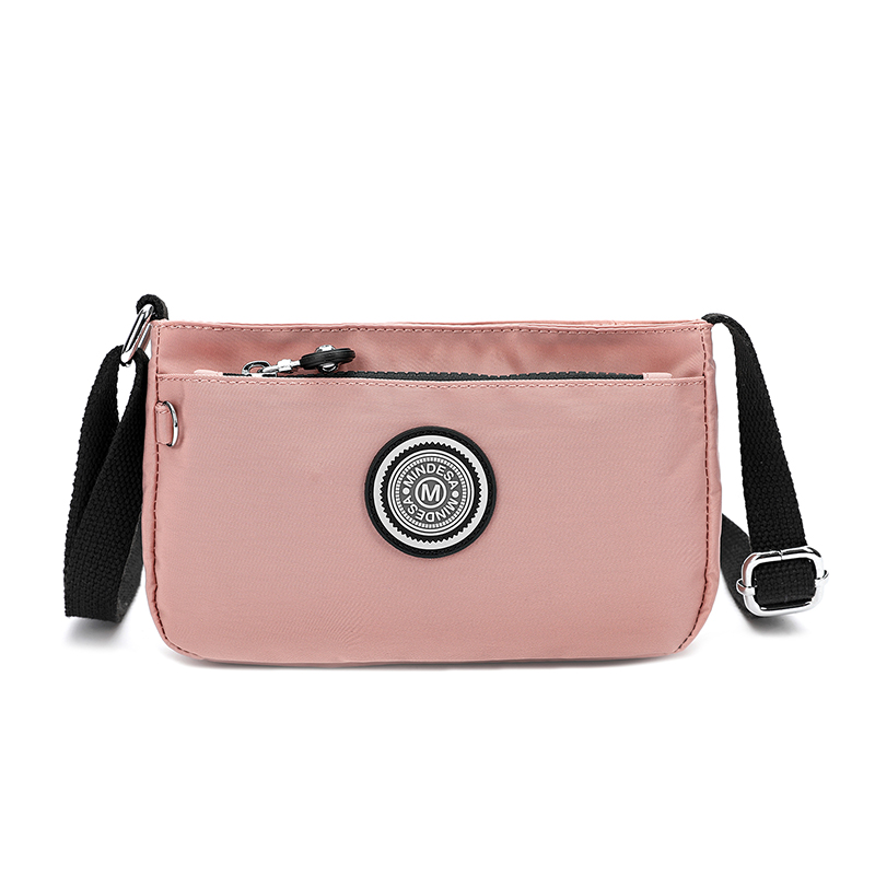 IMG_7007 Mindesa crossbody bag convenient bag portable nylon bag No. 8660 Pink - Image 1