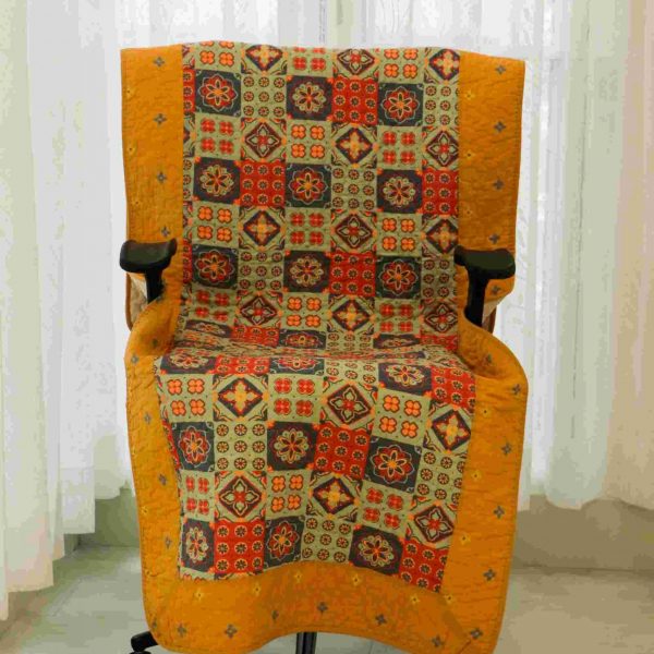 Yellow abstract quilted chair sujni