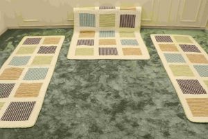 Classy Contemporary Patterned Checkered Green Quilted Sofa Cover/ Sujni - Image 5