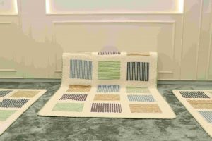 Classy Contemporary Patterned Checkered Green Quilted Sofa Cover/ Sujni