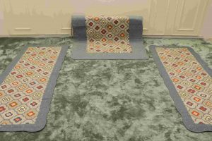 Peacock blue abstract quilted sofa sujni - Image 6