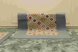 Peacock blue abstract quilted sofa sujni - Image 5