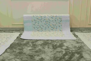 Sky Blue daisies quilted sofa sujni - Image 5