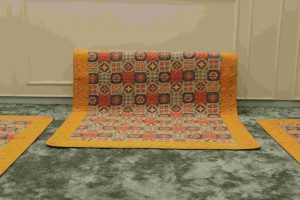 Yellow abstract quilted sofa sujni - Image 5