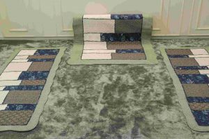Sage green patterned quilted sofa sujni - Image 6