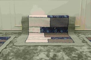 Sage green patterned quilted sofa sujni - Image 5