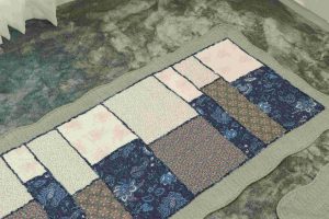 Sage green patterned quilted�chair sujni - Image 3