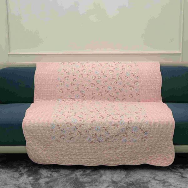 Baby pink with daisy quilted sofa sujni