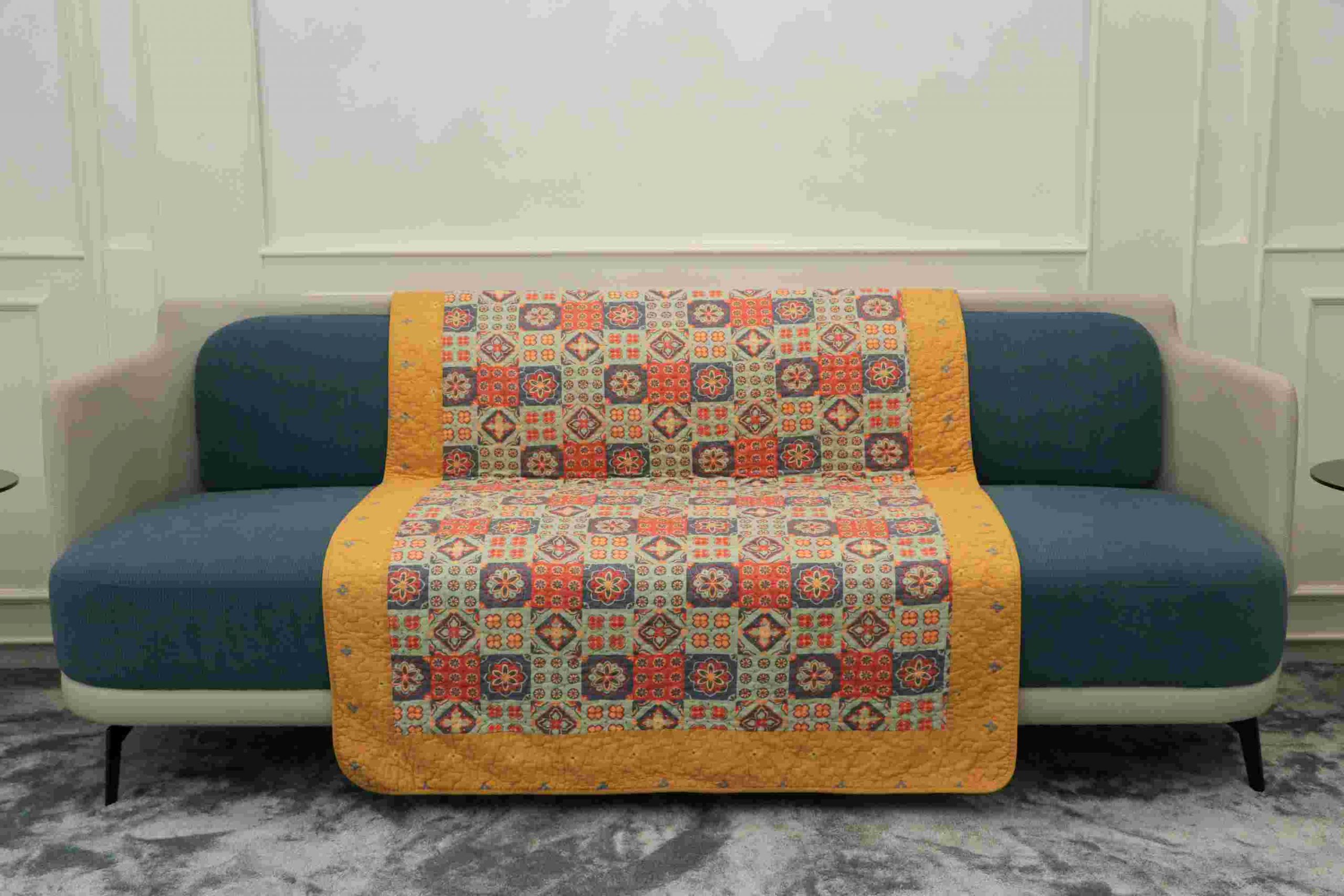 IMG_8763 copy Yellow abstract quilted sofa sujni - Image 1