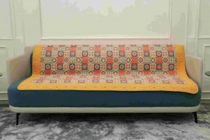 Yellow abstract quilted sofa sujni - Image 2