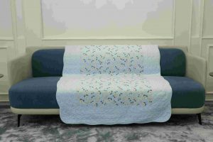 Sky Blue daisies quilted sofa sujni