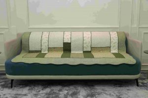 Patterned shade of green quilted sofa sujni - Image 2
