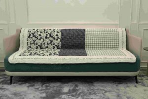 Black and white patterned quilted sofa sujni - Image 2