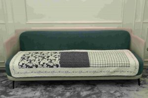 Black and white patterned quilted chair sujni - Image 2