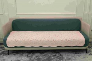 Baby pink with daisy quilted chair sujni - Image 3