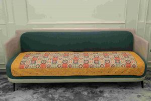 Yellow abstract quilted chair sujni - Image 3