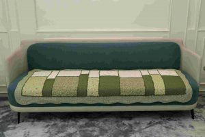 Patterned shade of green quilted chair sujni - Image 2
